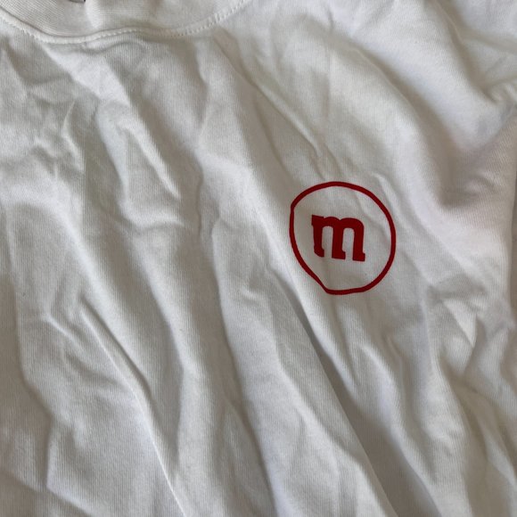 NWOT M&M'S Long Sleeve Graphic Tee White Red Kids Size L - Picture 3 of 6